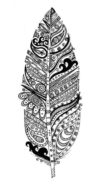 Get the coloring page: Feather | Free Printable Adult Coloring Pages