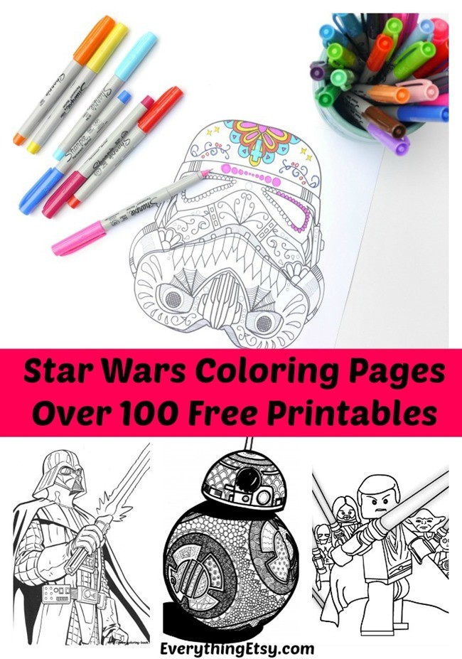 Printable Coloring Pages Adults Star Wars Free Number