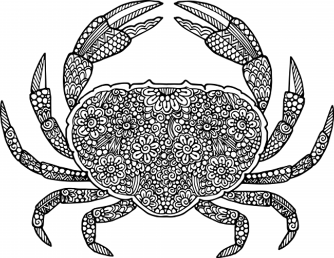 Gambar 12 Free Printable Adult Coloring Pages Summer Crab Adults Di Rebanas Rebanas