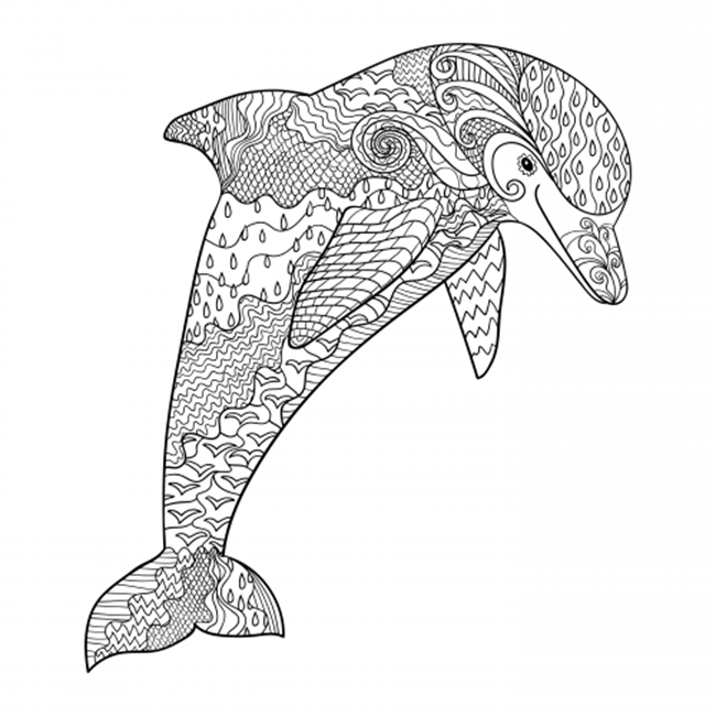 Gambar 12 Free Printable Adult Coloring Pages Summer Dolphin Easy Peasy 