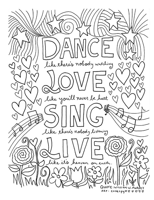 12 Inspiring Quote Coloring Pages for Adults–Free Printables!