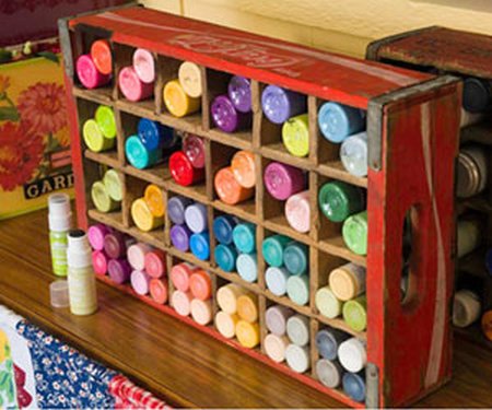 DIY Recycled Craft Paint Storage Box, Super Easy and Very