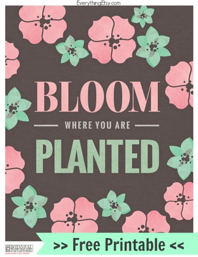 Bloom Where You Are Planted–Free Printable - EverythingEtsy.com