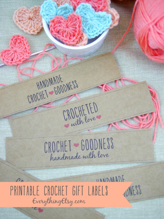 Customized Logo printing Handmade tags Crochet, tags for handmade