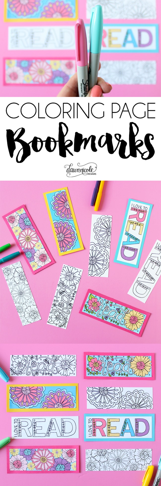 Summer Coloring Pages bookmarks by Dawn Nicole