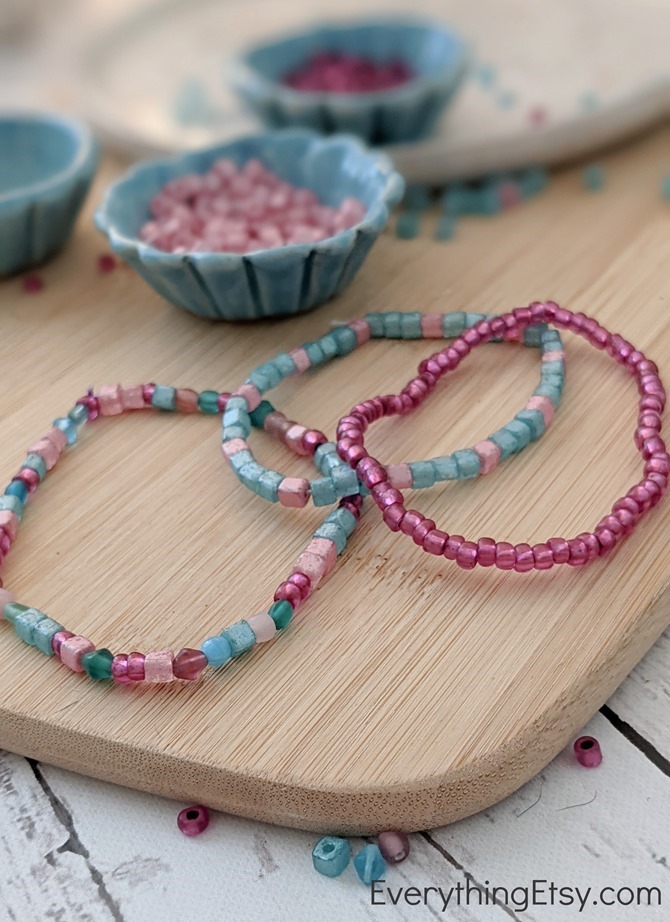 Handmade Beaded Bracelets Out Of Affordable Jewelry Making Materials · How  To Bead A Woven Bead Bracelet · Jewelry on Cut Out + Keep
